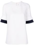 Victoria Victoria Beckham - Pleat Sleeve Top - Women - Polyester - 12, Black, Polyester