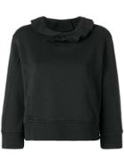 Dsquared2 Cropped Ruffle Sweatshirt - Black