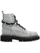 Balmain Chain-trimmed Boots - Grey