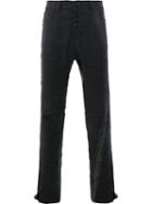 Cedric Jacquemyn Textured Panel Trousers, Men's, Size: 52, Black, Cotton/polyester/linen/flax