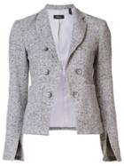 Theory Patch Pockets Blazer, Women's, Size: 2, Grey, Cotton/silk/polyamide/spandex/elastane