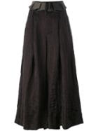 Uma Wang Wide Leg Cropped Pants, Women's, Size: Small, Black, Linen/flax/viscose/cupro