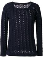 Roberto Collina Cable Knit Jumper, Women's, Size: Small, Blue, Cotton