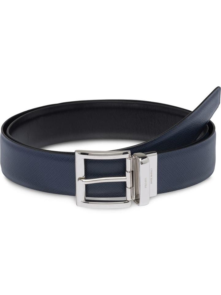 Prada Saffiano Reversible Belt - Blue