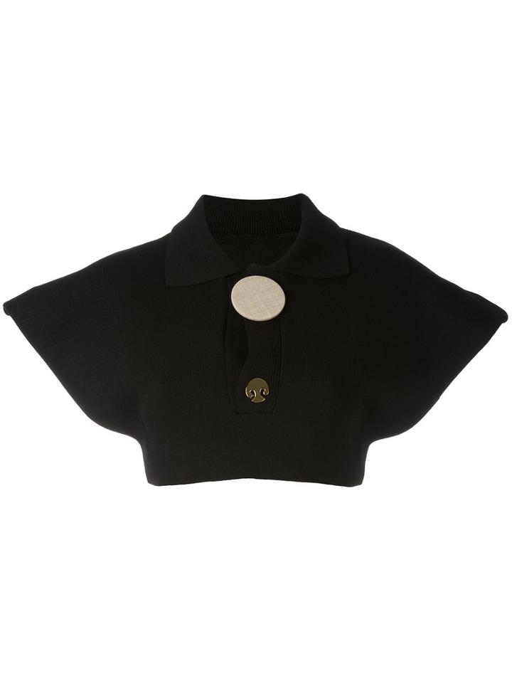 Jacquemus - Oversized Button Knitted Top - Women - Cotton - 36, Black, Cotton