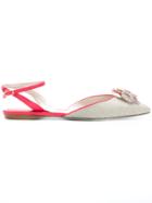 René Caovilla Slingback Flat Ballerinas - Nude & Neutrals