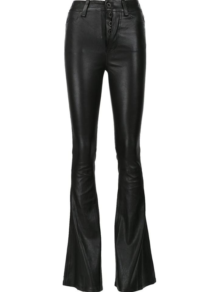 Unravel Flared Trousers, Women's, Size: 24, Black, Leather