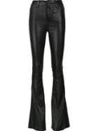 Unravel Flared Trousers, Women's, Size: 24, Black, Leather