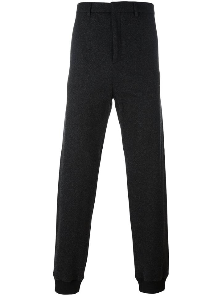 Lanvin Tailored Tapered Trousers, Men's, Size: 48, Grey, Cotton/virgin Wool/polyamide