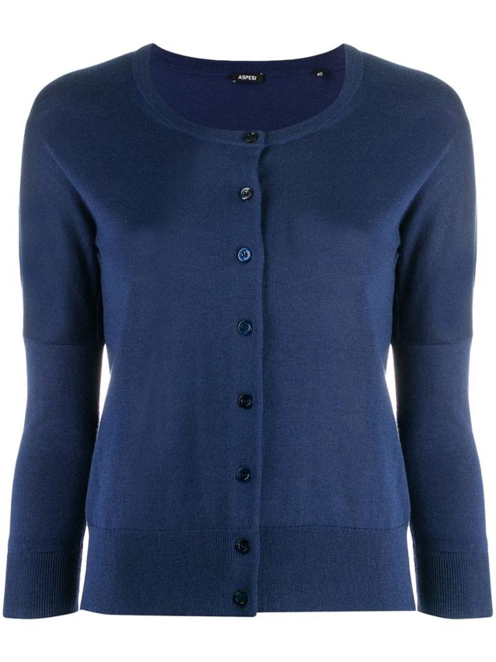 Aspesi Classic Short Cardigan - Blue