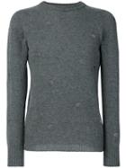 Dondup - Holes Detail Sweatshirt - Men - Merino - L, Grey, Merino