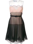 Prada Pleated Panelled Dress - Black