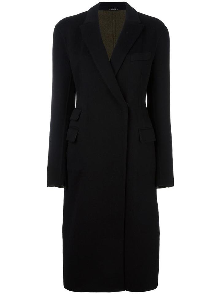 Maison Margiela Buttoned Long Coat, Women's, Size: 38, Blue, Cashmere/viscose