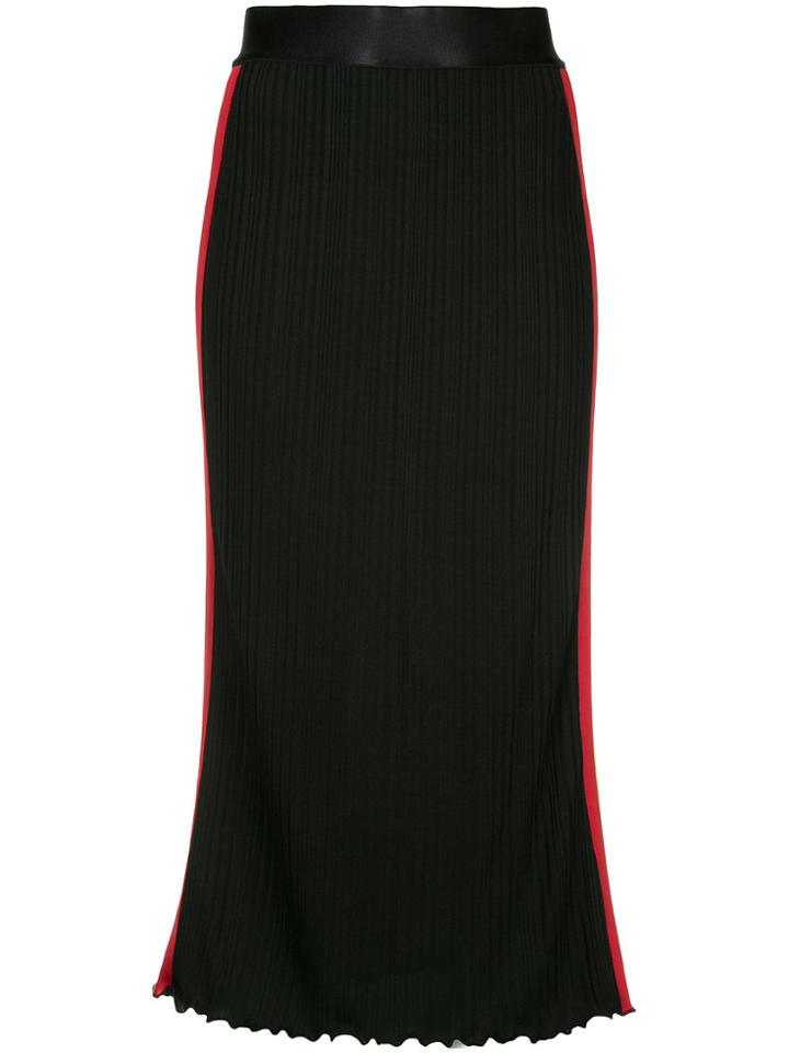 Ellery Side Striped Fitted Skirt - Black