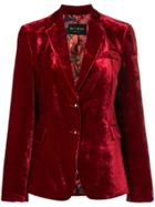 Etro Single-breasted Velour Blazer - Red