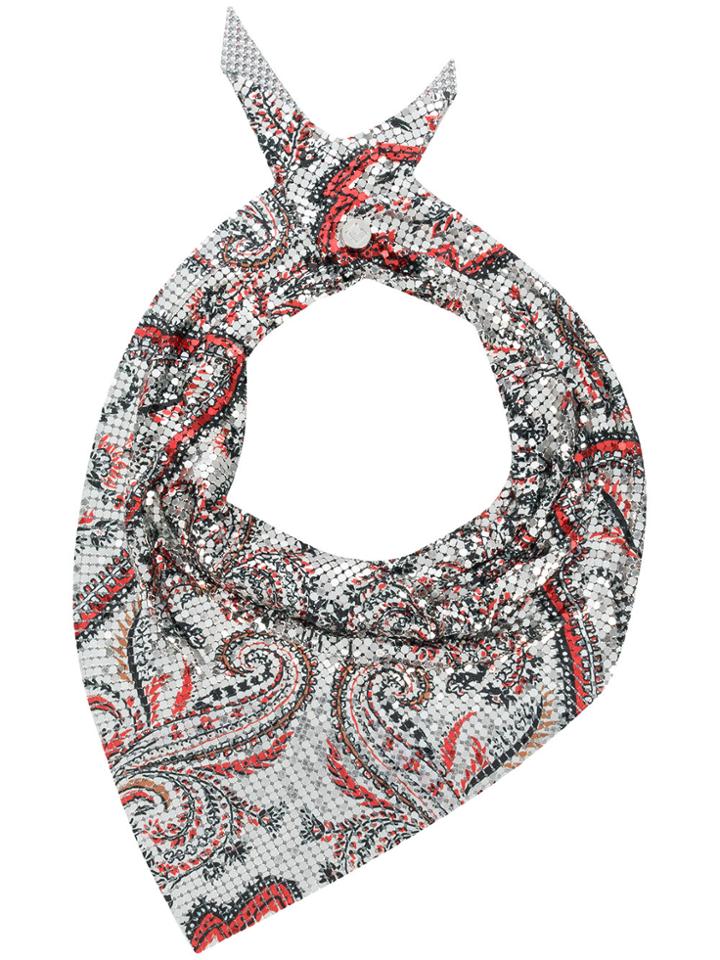 Paco Rabanne Paisley Print Scarf - Metallic