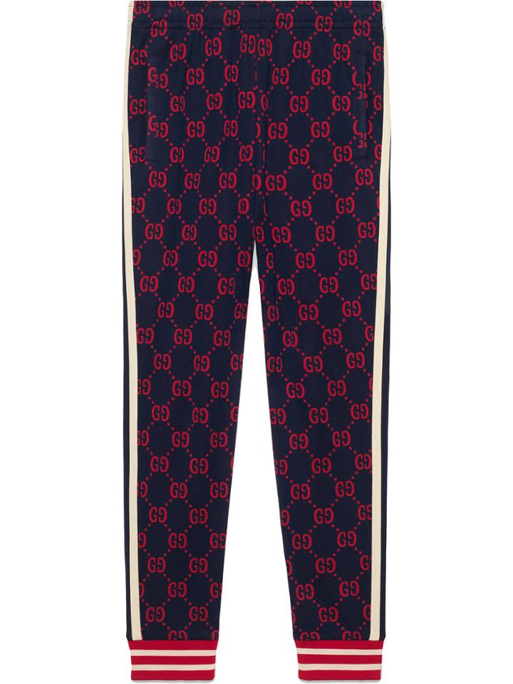 Gucci Gg Jacquard Jogging Pants - Blue
