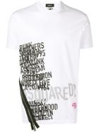 Dsquared2 Printed T-shirt With Side Zip - White