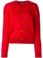 Junya Watanabe Comme Des Garçons Jacquard Button Down Cardigan, Women's, Size: Small, Red, Polyester/wool
