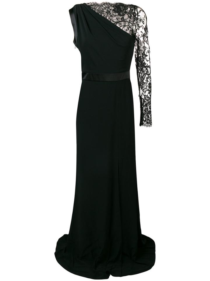 Alexander Mcqueen Asymmetric One-shoulder Gown - Black