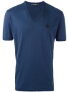 Dolce & Gabbana Embroidered Crown T-shirt, Men's, Size: 52, Blue, Cotton