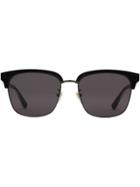 Gucci Eyewear Rectangular-frame Metal Sunglasses - Black