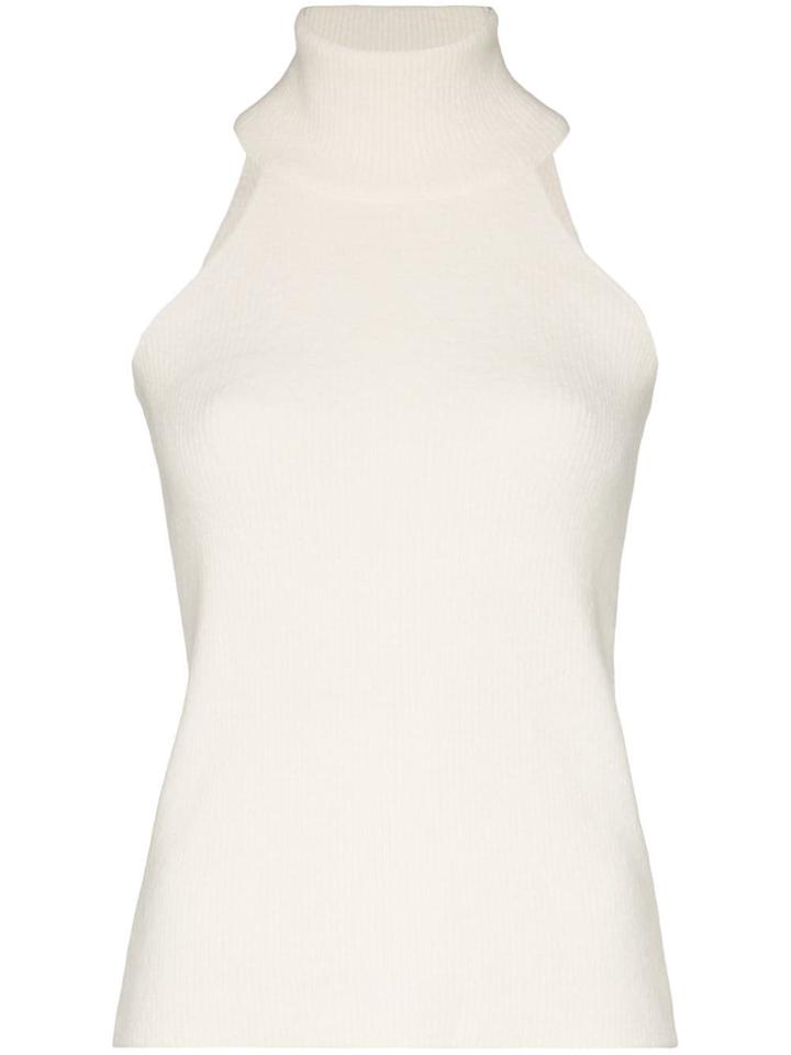Jacquemus Sleeveless Ribbed Knit Top - White