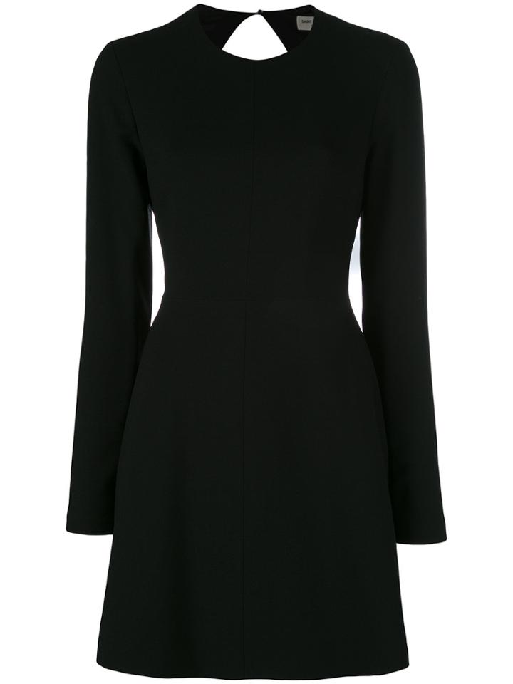 Saint Laurent Tie Back Mini Dress - Black