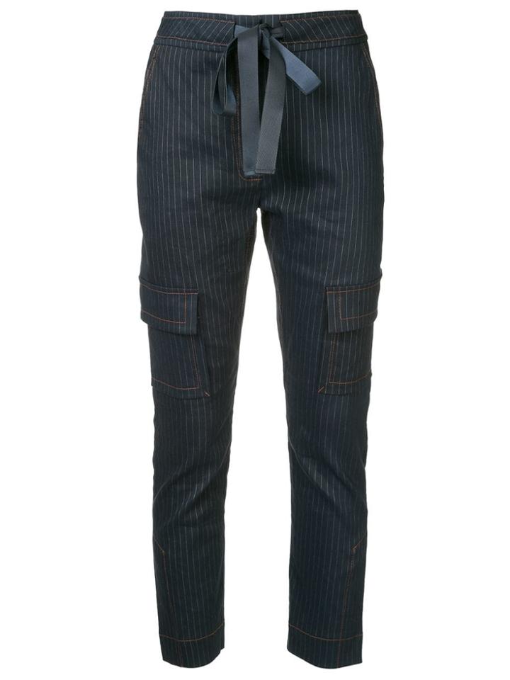 Manning Cartell Pinstripe Straight Trousers - Blue