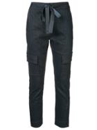 Manning Cartell Pinstripe Straight Trousers - Blue