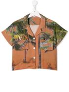 Natasha Zinko Kids Teen Palm Tree Print Shirt - Brown