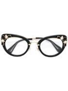 Miu Miu Eyewear - Cat Eye Glasses - Women - Acetate/metal - 50, Grey, Acetate/metal