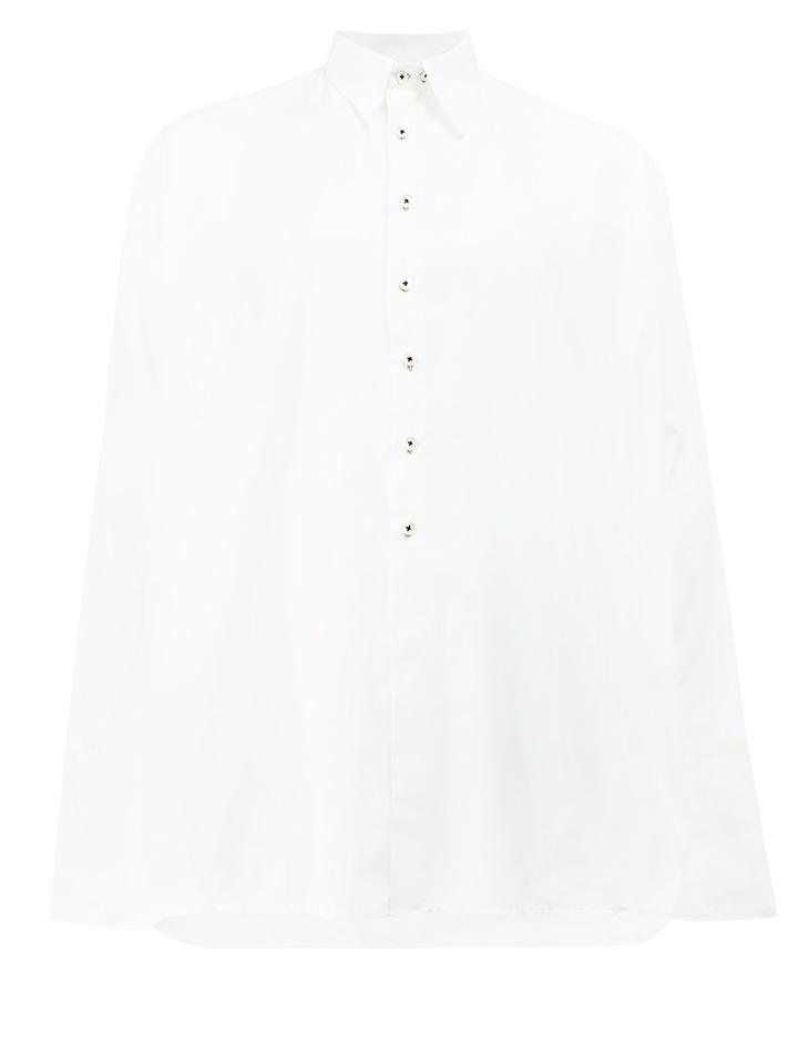 Geoffrey B. Small - Spread Collar Shirt - Men - Cotton - S, White, Cotton