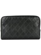 Chanel Vintage Cosmos Line Quilted Cc Cosmetic Bag - Black