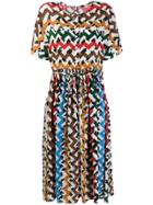 Edeline Lee Zig-zag Print Flared Dress - White