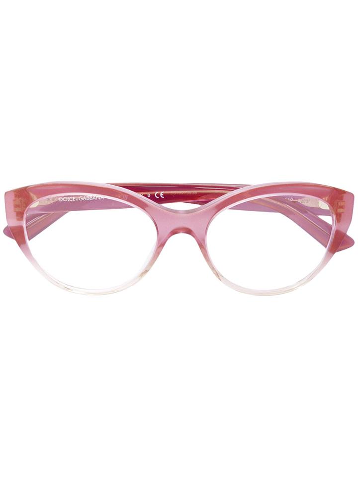 Dolce & Gabbana Eyewear Oval Frame Glasses - Pink & Purple