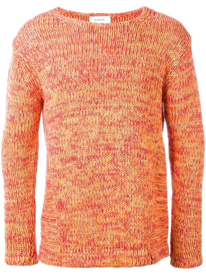 En Route Round Neck Jumper, Men's, Size: 1, Yellow/orange, Cotton