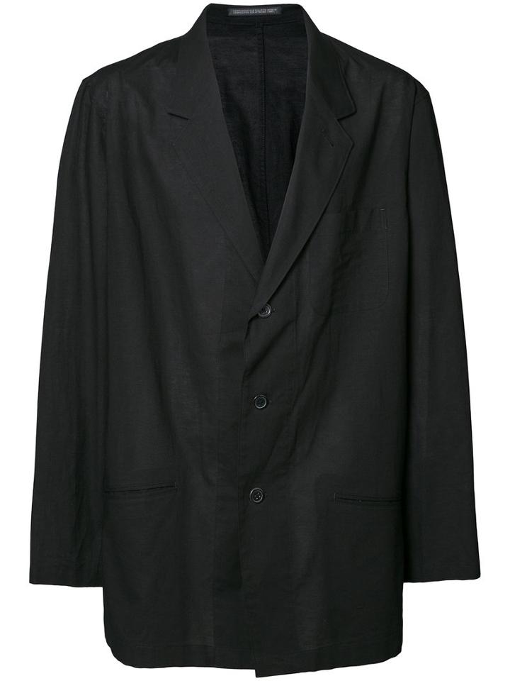 Yohji Yamamoto Light Jacket, Men's, Size: 4, Black, Cotton/linen/flax