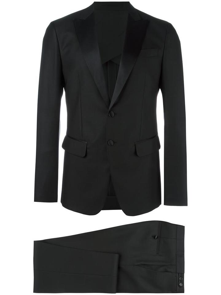 Dsquared2 London Two-piece Tuxedo, Men's, Size: 54, Black, Virgin Wool/silk/polyester/cotton