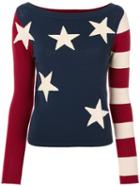 Twin-set - Stars And Stripes Jumper - Women - Polyamide/viscose - S, Blue, Polyamide/viscose