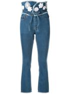 Tu Es Mon Trésor High-waisted Tulip Jeans - Blue