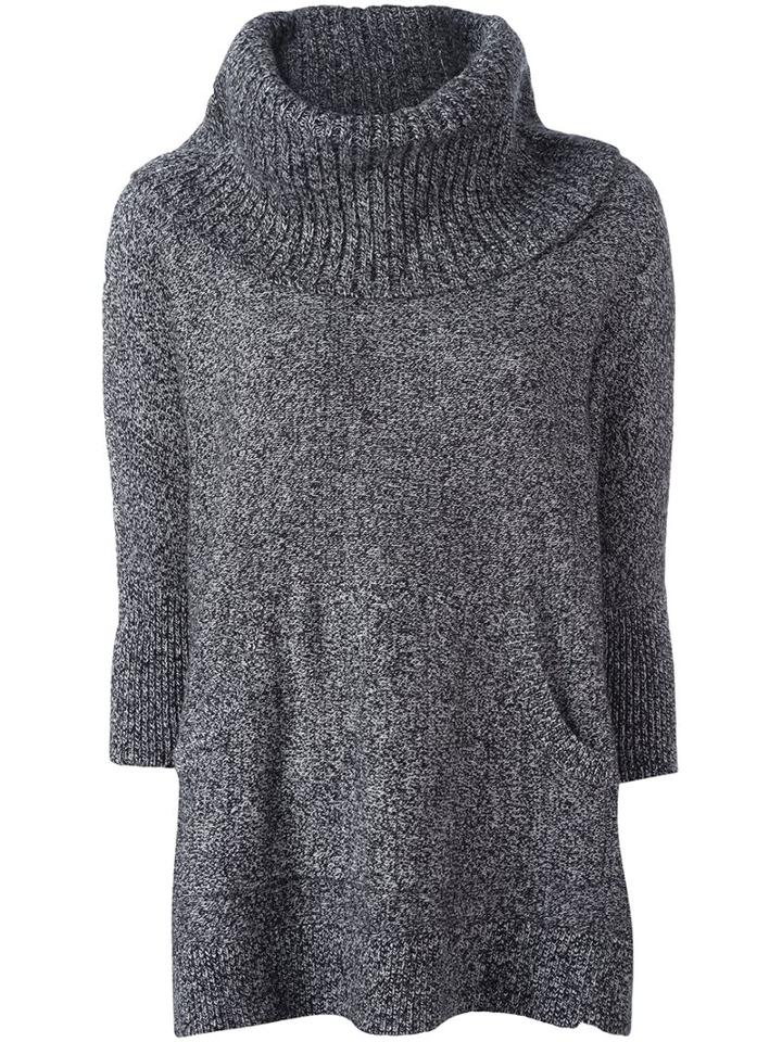 Michael Michael Kors Oversized Marled Jumper, Women's, Size: Small, Grey, Cotton/nylon/alpaca/merino
