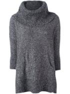 Michael Michael Kors Oversized Marled Jumper, Women's, Size: Small, Grey, Cotton/nylon/alpaca/merino