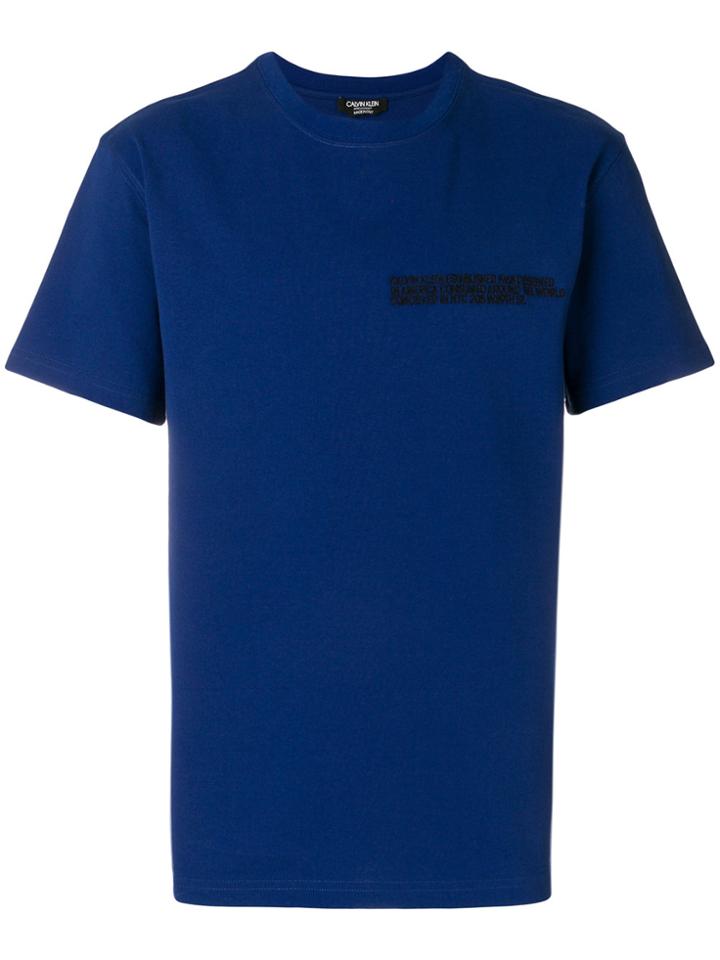 Calvin Klein 205w39nyc Embroidered Logo T-shirt - Blue