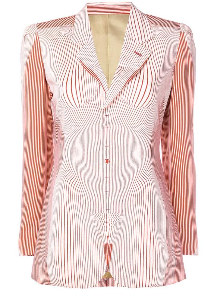 Jean Paul Gaultier Vintage Body Trompe L'oiel Jacket - White