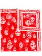 Alexander Mcqueen - Skull Print Scarf - Women - Silk - One Size, Women's, Red, Silk