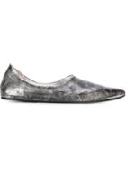 Marsèll Cracked Effect Ballerinas, Women's, Size: 40, Grey, Calf Leather/leather