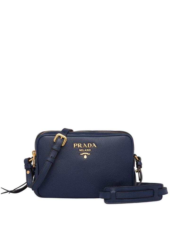 Prada Textured Camera Bag - Blue