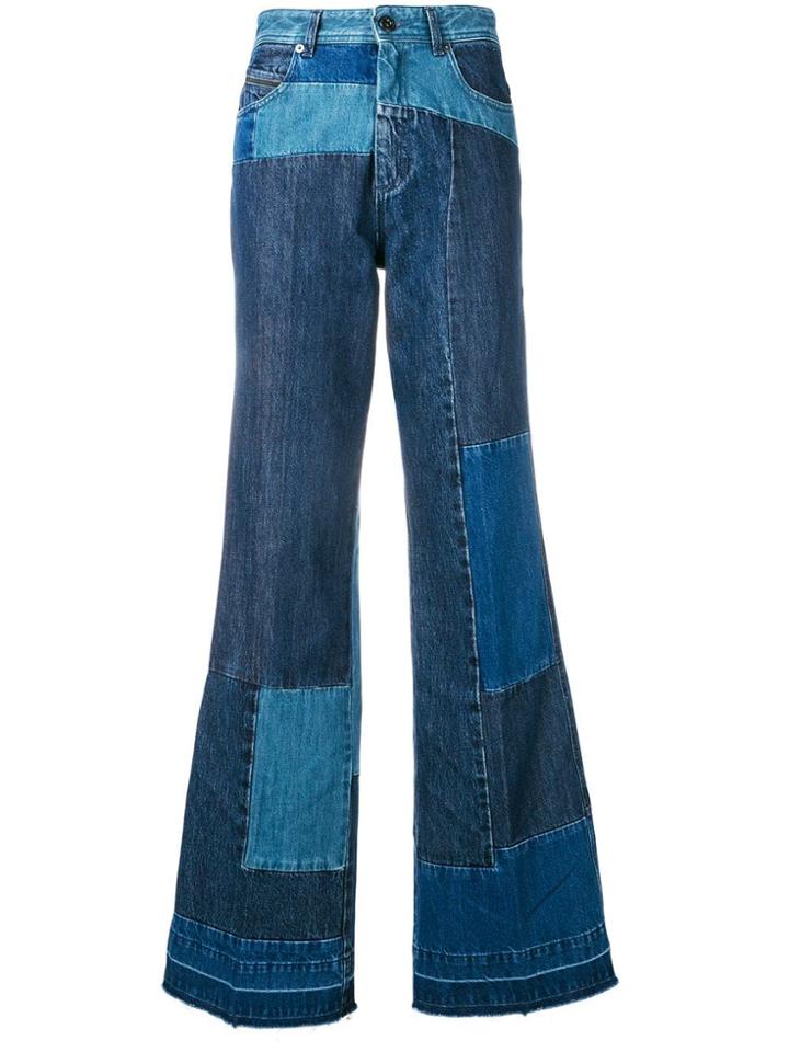 Diesel Black Gold Patchwork Bootcut Jeans - Blue