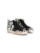 Golden Goose Deluxe Brand Kids Francy Graffiti Print Hi-top Sneakers, Boy's, Size: 25, Black